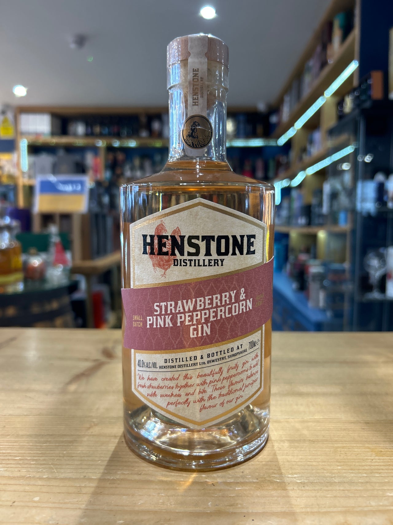 Henstone Strawberry & Pink Peppercorn Gin 70cl 40%