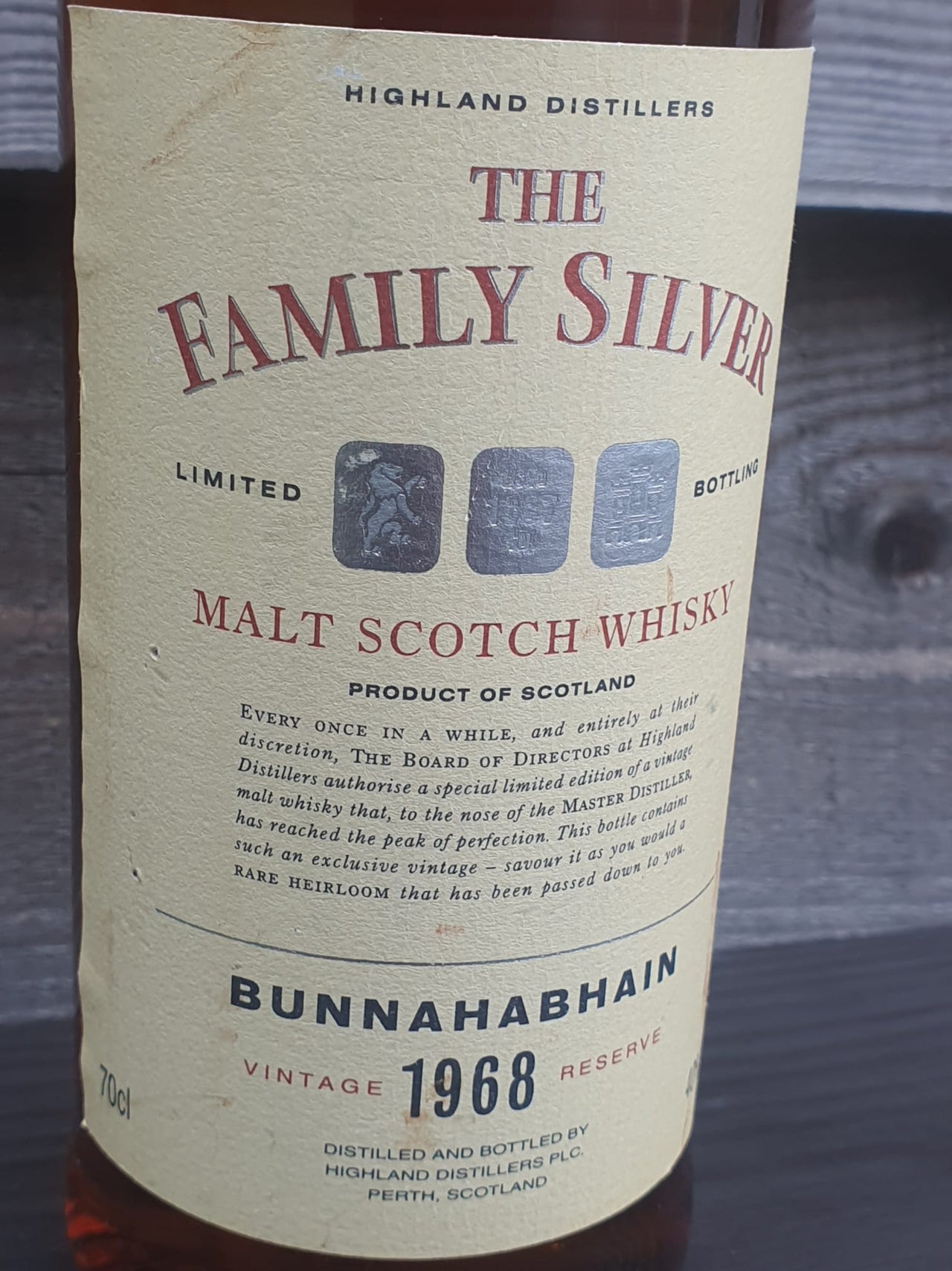 Private Collection 1968 Bunnahabhain The Family Silver 70cl 40%