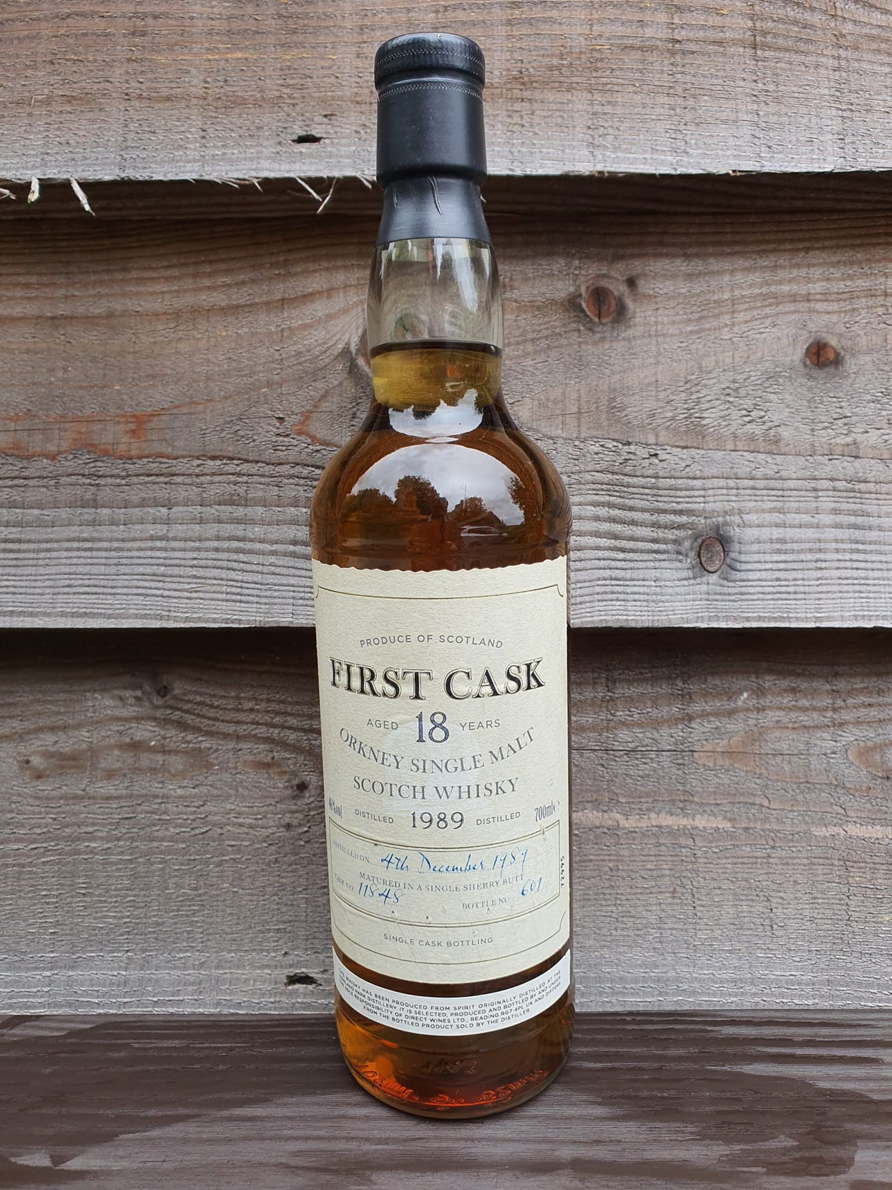Private Collection First Cask 18 year old Orkney Single Malt 1989 cask 11848 bottle no 601 70cl 46%