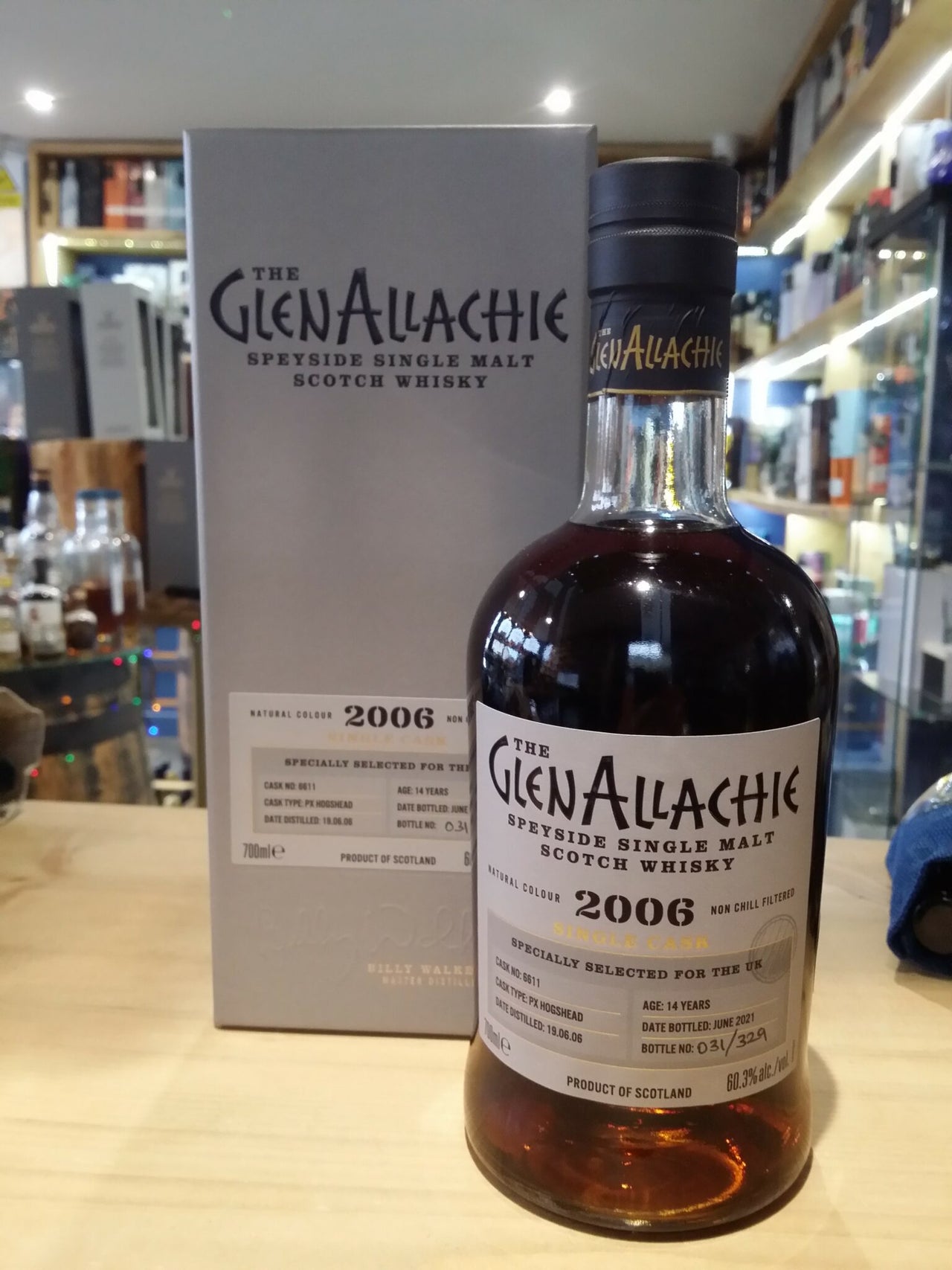 GlenAllachie Single Cask 2006 14 years old PX Hoghead Cask 6611 70cl 60.3%