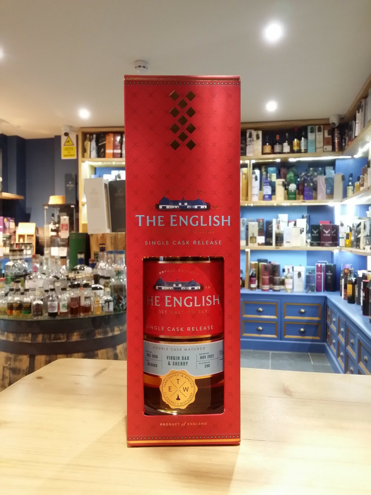 The English Single Cask Release Double Cask Matured Virgin Oak & Sherry 52.6% 70cl