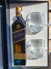 Johnnie Walker Blue Label 200th Anniversary Limited Edition Design Gift Set 2 x Crystal Glasses  70cl 40%8904014800675